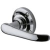 Heritage Brass Windsor Door Handles On Round Rose, Polished Chrome (Sold In Pairs)