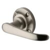 Heritage Brass Windsor Door Handles On Round Rose, Satin Nickel (Sold In Pairs)