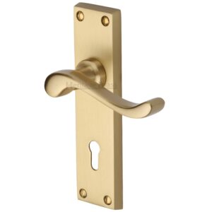 Heritage Brass Bedford Satin Brass Door Handles (Sold In Pairs)