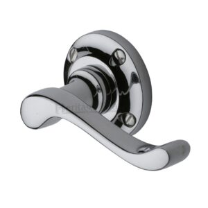 Heritage Brass Bedford Polished Chrome Door Handles On Round Rose(Sold In Pairs)