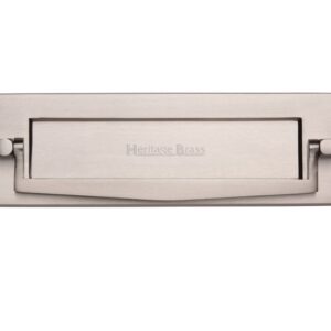 Heritage Brass Postal Knocker Letter Plate (254Mm X 79Mm), Satin Nickel