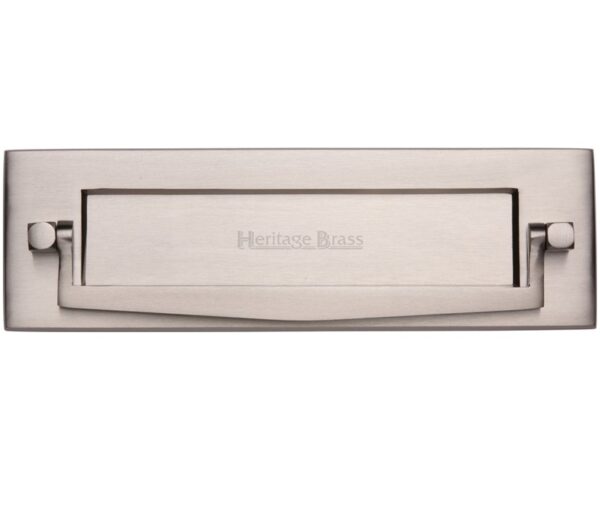 Heritage Brass Postal Knocker Letter Plate (254Mm X 79Mm), Satin Nickel