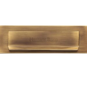 Heritage Brass Gravity Flap Letter Plate (280Mm X 80Mm), Antique Brass