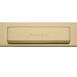 Heritage Brass Gravity Flap Letter Plate (280Mm X 80Mm), Satin Brass