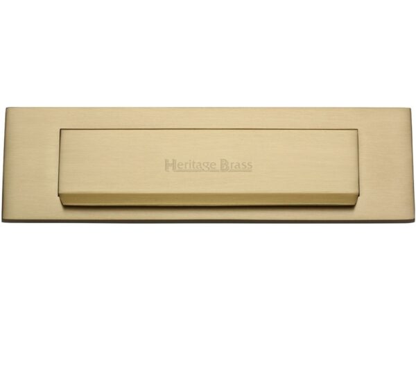 Heritage Brass Gravity Flap Letter Plate (280Mm X 80Mm), Satin Brass