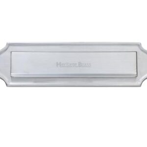 Heritage Brass Gravity Flap Letter Plate (280Mm X 80Mm), Satin Chrome