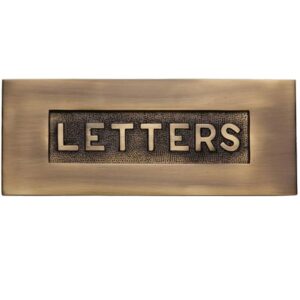 Heritage Brass Letters Embossed Letter Plate (254Mm X 101Mm), Antique Brass