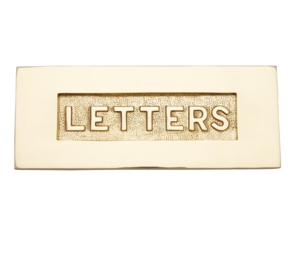 Heritage Brass Letters Embossed Letter Plate (254Mm X 101Mm), Polished Brass