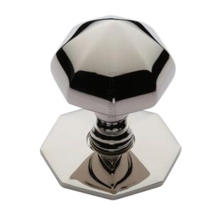 Heritage Brass Faceted Centre Door Knob, Polished Nickel