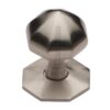 Heritage Brass Faceted Centre Door Knob, Satin Nickel