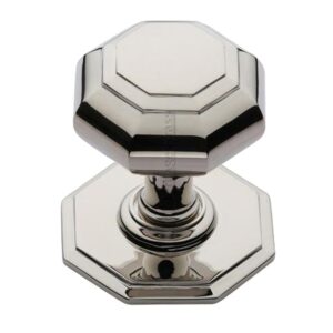 Heritage Brass Octagonal Tiered Centre Door Knob, Polished Nickel