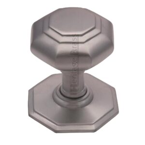 Heritage Brass Octagonal Tiered Centre Door Knob, Satin Chrome