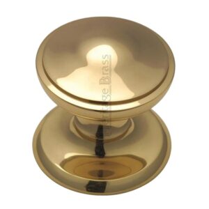 Heritage Brass Round Centre Door Knob, Polished Brass