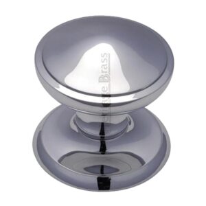 Heritage Brass Round Centre Door Knob, Polished Chrome