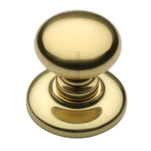 Heritage Brass Round Centre Door Knob, Polished Brass