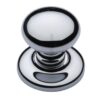 Heritage Brass Round Centre Door Knob, Polished Chrome