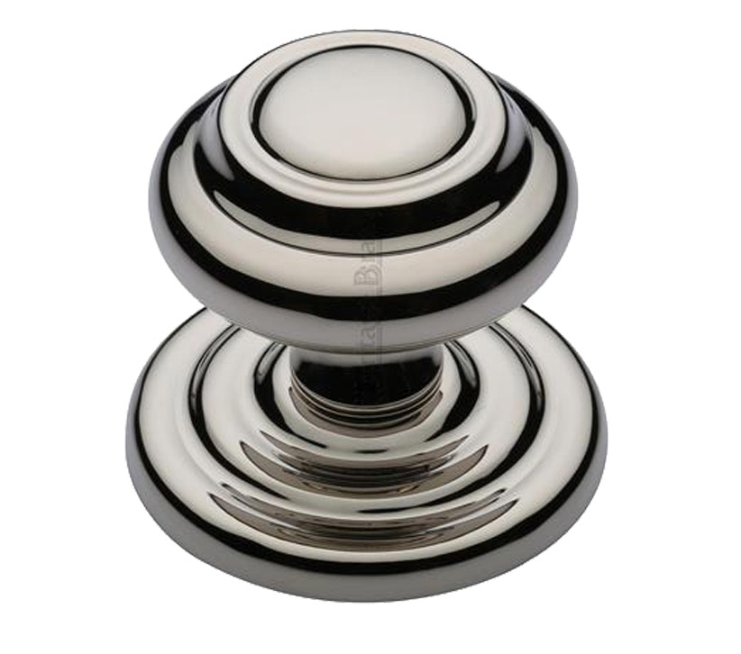 Heritage Brass Round Centre Door Knob, Polished Nickel