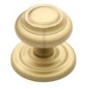 Heritage Brass Round Centre Door Knob, Satin Brass