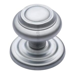 Heritage Brass Round Centre Door Knob, Satin Chrome