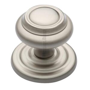 Heritage Brass Round Centre Door Knob, Satin Nickel