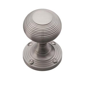 Heritage Brass Reeded Mortice Door Knobs, Satin Nickel (Sold In Pairs)