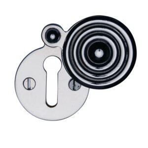 Heritage Brass Standard Round Reeded Covered Key Escutcheon, Polished Chrome