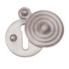 Heritage Brass Standard Round Reeded Covered Key Escutcheon, Satin Nickel -