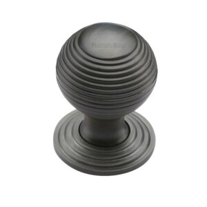 Heritage Brass Reeded Cabinet Knob, Matt Bronze