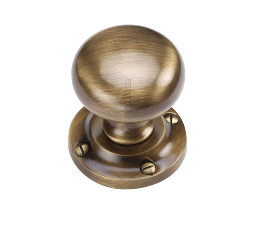 Heritage Brass Victoria Mortice Door Knobs, Antique Brass (Sold In Pairs)