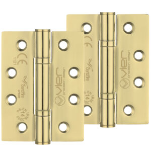 Zoo Hardware Vier Precision 4 Inch Grade 14 High Performance Hinge, Pvd Stainless Brass (Sold In Pairs)