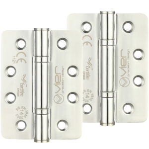 Zoo Hardware Vier Precision 4 Inch Grade 14 High Performance Radius Edge Hinge, Polished Stainless Steel (Sold In Pairs)