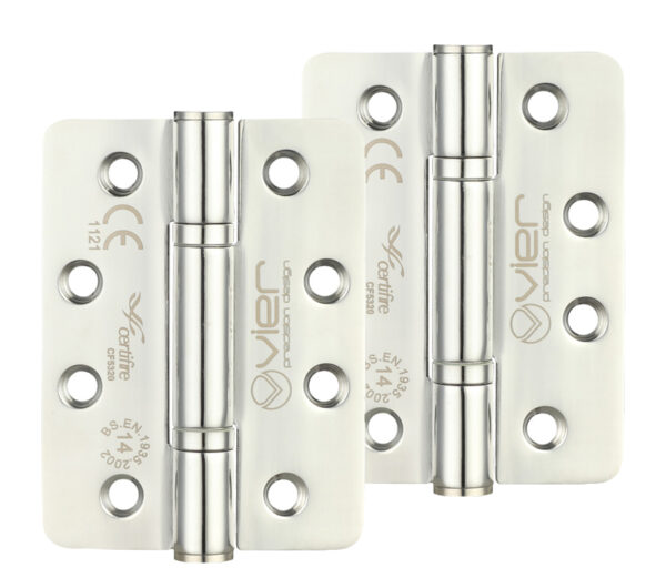 Zoo Hardware Vier Precision 4 Inch Grade 14 High Performance Radius Edge Hinge, Polished Stainless Steel (Sold In Pairs)