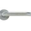 Zoo Hardware Vier Rtd Lever On Round Rose, Satin Stainless Steel (Sold In Pairs)