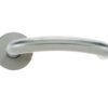 Zoo Hardware Vier Arch Rtd Lever On Round Rose, Satin Stainless Steel (Sold In Pairs)