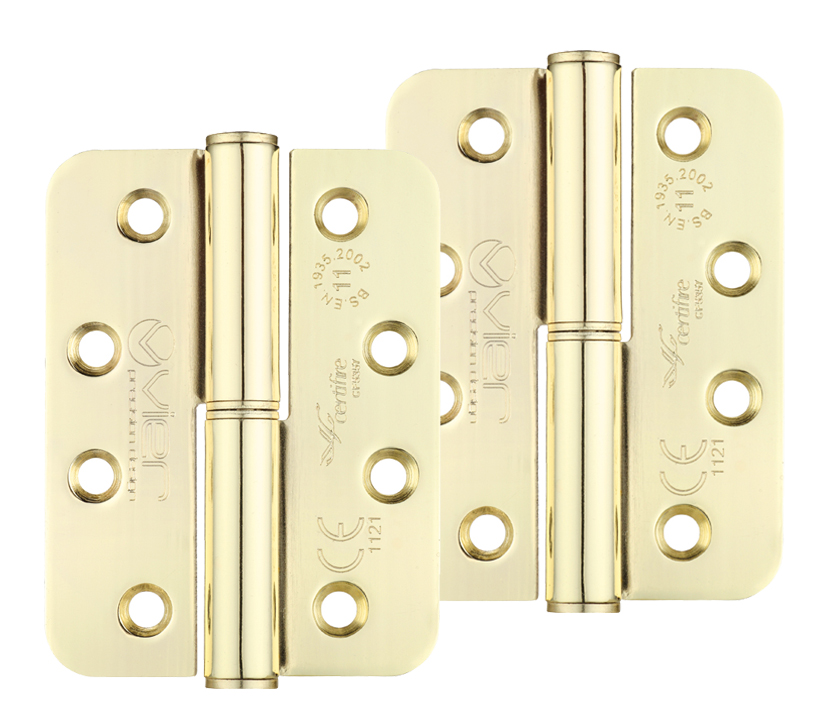 Zoo Hardware Vier Precision 4 Inch Grade 11 Radius Edge Lift-Off Hinge, Electro Brass (Sold In Pairs)