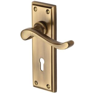 Heritage Brass Edwardian Antique Brass Door Handles (Sold In Pairs)