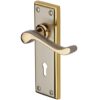 Heritage Brass Edwardian Jupiter Finish Satin Nickel With Gold Edge Handles (Sold In Pairs)