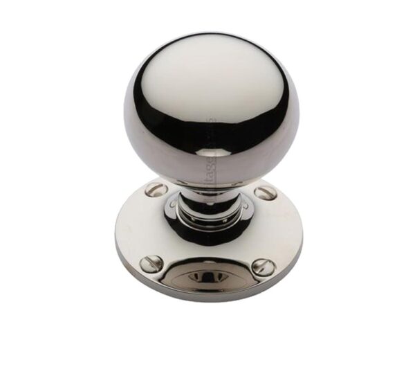 Heritage Brass Westminster Mortice Door Knobs, Polished Nickel (Sold In Pairs)