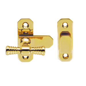 Fingertip T Handle Window Fasteners, Polished Brass