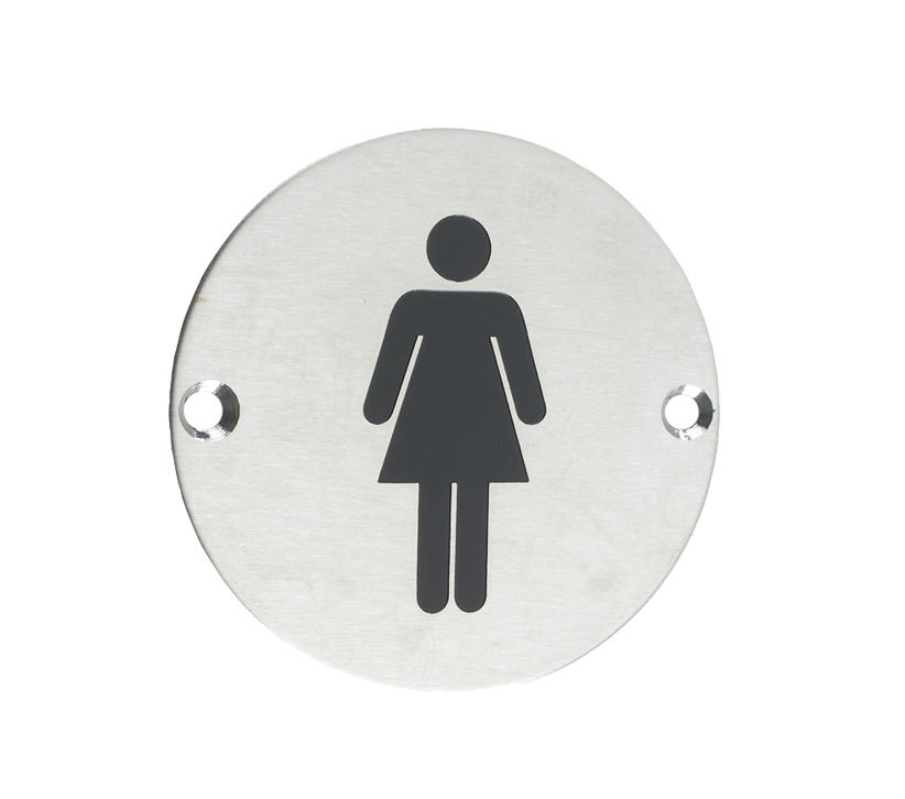 Zoo Hardware Zss Door Sign - Female Sex Symbol, Satin Stainless Steel