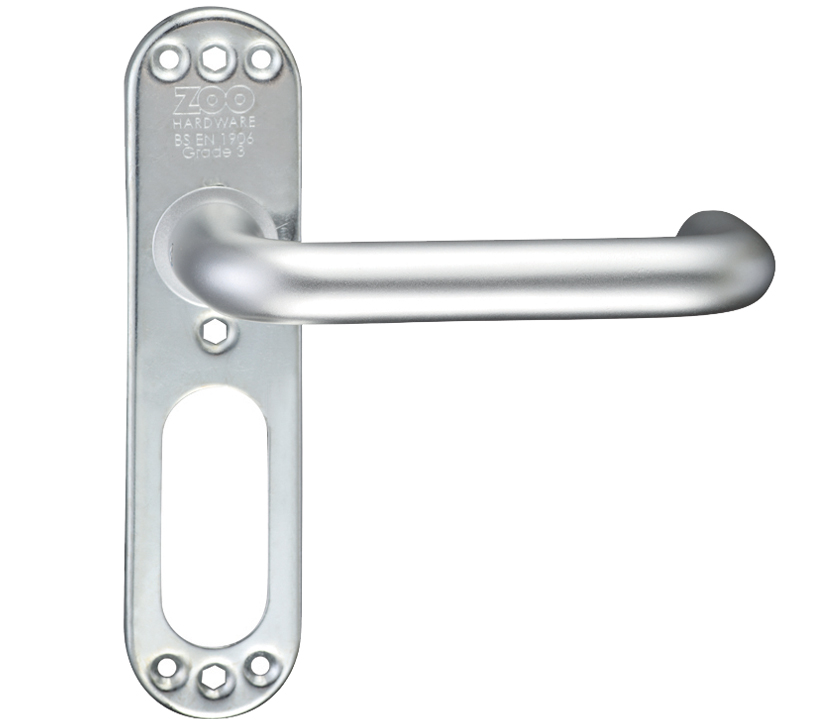 Architectural Aluminium RTD Lever On Inner Backplate, Satin Aluminium (sold in pairs)