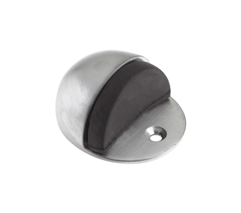 Zoo Hardware Oval Floor Mounted Door Stop (40Mm X 48Mm), Satin Chrome