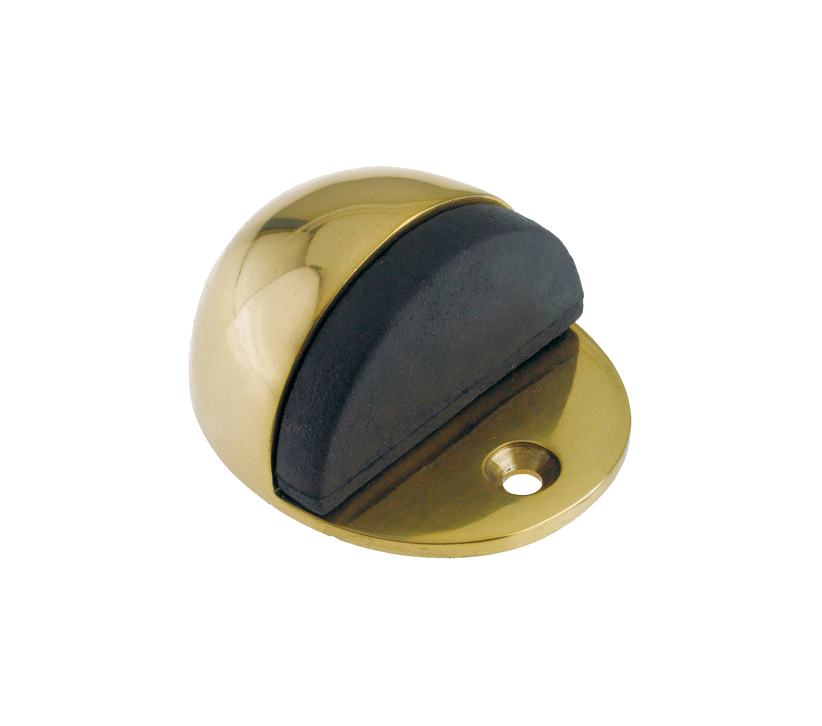 Zoo Hardware Oval Floor Mounted Door Stop (40Mm X 48Mm), Polished Brass