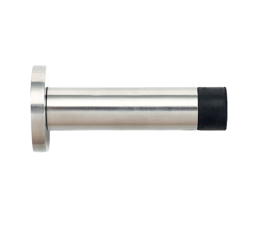 Zoo Hardware Zas Cylinder Door Stop With Rose (70Mm Length - 16Mm Diameter), Polished Stainless Steel