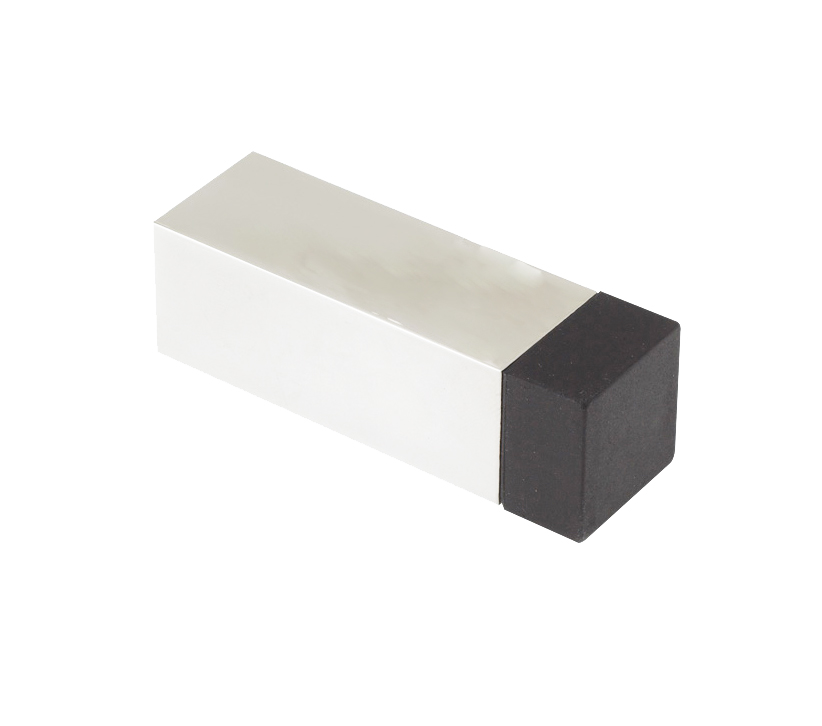 Zoo Hardware Zas Square Cylinder Door Stop Without Rose (65Mm Length - 20Mm X 20Mm Diameter), Polished Stainless Steel