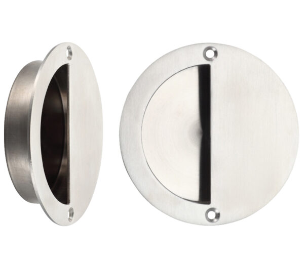 Zoo Hardware Zas Half Moon Flush Pull (90Mm Diameter), Satin Stainless Steel