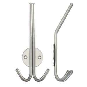 Zoo Hardware Zas Double Hat & Coat Hook, Satin Stainless Steel