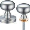 Zoo Hardware Contract Mushroom Rim Door Knobs, Satin Chrome (Sold In Pairs)