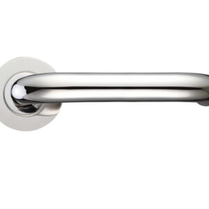 Zoo Hardware Zcs Architectural Rtd Lever On Round Rose, Polished Stainless Steel (Sold In Pairs)