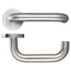 19mm Tubular Return to Door Lever -Push On Rose - Grade 316